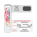 Paint code location for Vw Caravelle Pure Grey LH7J 2009-2022 Silver/Grey Code sticker paint plate chip pen paint