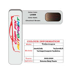 Vw Multivan Chestnut Brown LH8W 2015-2021 Brown/Beige/Gold paint code location sticker
