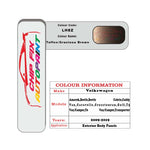 Paint code location for Vw Caravelle Toffee/Graciosa Brown LH8Z 2009-2021 Brown/Beige/Gold Code sticker paint plate chip pen paint