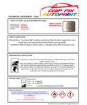 Data Safety Sheet Vauxhall Antara Linen Beige 55U/40Y/Gke 2007-2011 Beige Instructions for use paint