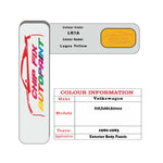 Paint code location for Vw Golf Lagos Yellow LK1A 1980-1983 Yellow Code sticker paint plate chip pen paint