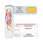Paint code location for Vw Corrado Nugget Yellow LK1B 1982-1991 Orange Code sticker paint plate chip pen paint