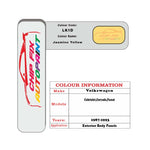 Vw Corrado Jasmine Yellow LK1D 1987-1993 Yellow paint code location sticker