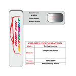 Vw Golf Arktis Blue LK5U 1985-1996 Blue paint code location sticker