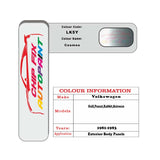Paint code location for Vw Golf Cosmos LK5Y 1981-1983 Silver/Grey Code sticker paint plate chip pen paint