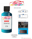 paint code location sticker Bmw 2 Series Long Beach Blue C16 2014-2021 Blue plate find code
