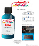 paint code location sticker Bmw 2 Series Long Beach Blue C16 2014-2021 Blue plate find code