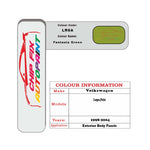 Vw Polo Fantasia Green LR6A 1998-2004 Green paint code location sticker
