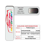 Paint code location for Vw E-Golf Indium Grey LR7H 2011-2021 Silver/Grey Code sticker paint plate chip pen paint