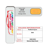 Paint code location for Vw Beetle Orange Arte LW2B 1999-2001 Orange Code sticker paint plate chip pen paint