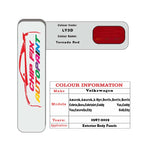 Paint code location for Vw Golf Gti Tornado Red LY3D 1987-2019 Red Code sticker paint plate chip pen paint