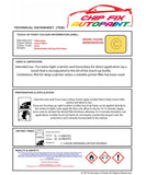 Data saftey sheet Golf Lemon Yellow LD1B 1994-2005 Yellow instructions for use