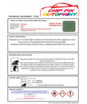 Data saftey sheet T5 Van/Camper Limette LL6J 2003-2012 Green instructions for use