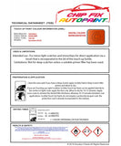 Data Safety Sheet Vauxhall Speedster Mandarin 596/2Iu 2000-2003 Orange Instructions for use paint