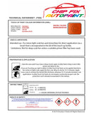 Data Safety Sheet Vauxhall Vx220 Mandarin 596/2Iu 2000-2003 Orange Instructions for use paint