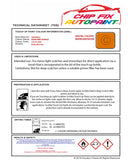 Data Safety Sheet Vauxhall Arena Mandarin Orange 71U/31/99U 1998-2011 Orange Instructions for use paint