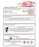 Data Safety Sheet Vauxhall Nova Marble Beige 57L/477 1989-2000 Beige Instructions for use paint