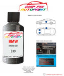 paint code location sticker Bmw 3 Series Coupe Mineral Grey B39 2011-2022 Grey plate find code