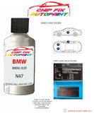 paint code location sticker Bmw 6 Series Mineral Silver N47 2003-2019 Grey plate find code