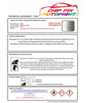 Data Safety Sheet Bmw X5 Mineral Silver N47 2003-2019 Grey Instructions for use paint