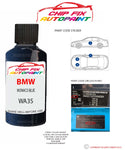 paint code location sticker Bmw 3 Series Coupe Monaco Blue Wa35 2004-2013 Blue plate find code