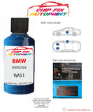 paint code location sticker Bmw 3 Series Touring Montego Blue Wa51 2006-2012 Blue plate find code