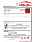 Data Safety Sheet Bmw M5 Mugello Red 274 1992-1995 Red Instructions for use paint