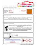 Data saftey sheet Polo Magma Orange LD2C 2006-2014 Orange instructions for use