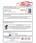Data saftey sheet Crosspolo Matt Silver LV7R 2004-2009 Silver/Grey instructions for use