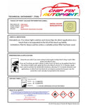 Data saftey sheet Bettle Convertible Mellow Yellow LB1D 2002-2008 Yellow instructions for use