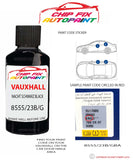 paint code location sticker Vauxhall Combo Nacht Schwarz Black 8555/23B/Gba 2012-2021 Black plate find code