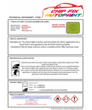 Data Safety Sheet Vauxhall Adam Neo Marangu Gww/30T 2015-2017 Green Instructions for use paint