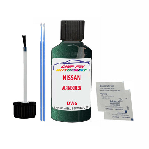 NISSAN ALPINE GREEN Code:(DW6) Car Touch Up Paint Scratch Repair