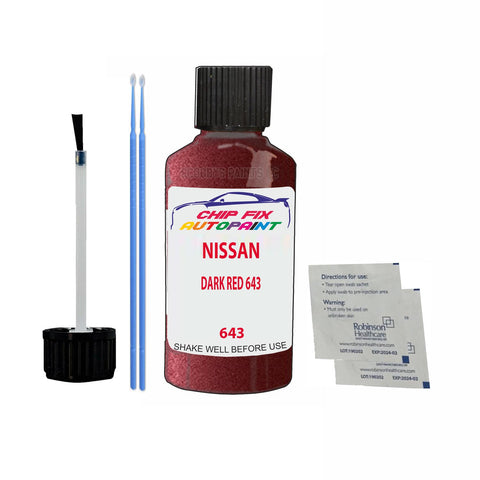 NISSAN DARK RED 643 Code:(643) Car Touch Up Paint Scratch Repair