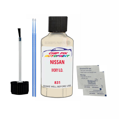 NISSAN IVORY U.D. Code:(831) Car Touch Up Paint Scratch Repair