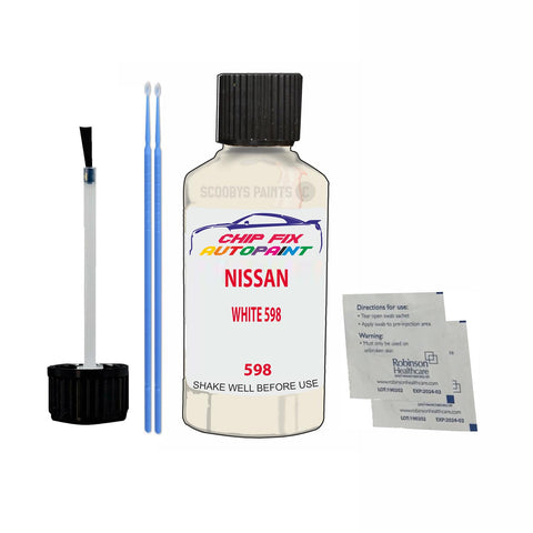 NISSAN WHITE 598 Code:(598) Car Touch Up Paint Scratch Repair