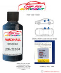 paint code location sticker Vauxhall Vectra Nocturno Blue 20H/232/34L 1999-2004 Blue plate find code