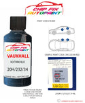 paint code location sticker Vauxhall Astra Coupe Nocturno Blue 20H/232/34L 1999-2004 Blue plate find code