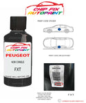 paint code location plate Peugeot 107 Noir Cornelie FXT 2002-2005 Black Touch Up Paint