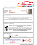 Data Safety Sheet Vauxhall Cascada Nougat 285V/191/G5N 2013-2015 Beige Instructions for use paint