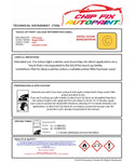 Data saftey sheet Corrado Nugget Yellow LK1B 1982-1991 Orange instructions for use