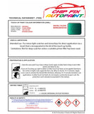 Data Safety Sheet Vauxhall Vivaro Ocean Green 39U/396/D92 2001-2011 Green Instructions for use paint