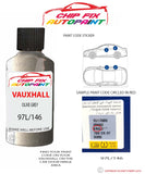 paint code location sticker Vauxhall Frontera Olive Grey 97L/146 1995-2002 Grey plate find code
