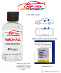paint code location sticker Vauxhall Tour Olympic/Summit White 40R/Gaz 2009-2021 White plate find code