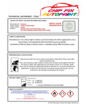 Data Safety Sheet Vauxhall Mokka X Olympic/Summit White 40R/Gaz 2009-2021 White Instructions for use paint