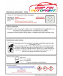 Data Safety Sheet Vauxhall Adam Olympic/Summit White 40R/Gaz 2009-2021 White Instructions for use paint