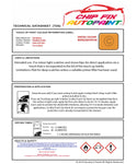 Data Safety Sheet Vauxhall Adam Orange Alert 438Y/41P/Gdj 2015-2017 Orange Instructions for use paint