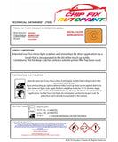 Data Safety Sheet Vauxhall Adam Orange Alert 438Y/41P/Gdj 2015-2017 Orange Instructions for use paint