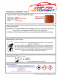 Data Safety Sheet Vauxhall Corsa Orange Fizz/Spicy Orange Gpq/50T 2017-2021 Orange Instructions for use paint