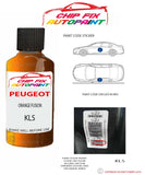 paint code location plate Peugeot 3008 Orange Fusion KLS 2018-2022 Orange Touch Up Paint